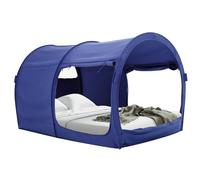 LEEDOR Tente de lit à baldaquin, Chaude, Taille Double, dépliable, pour Enfants et Adultes, Offre intimité et respirabilité à l'intérieur, Brevet en Instance, Matelas Non Inclus, Bleu Marine