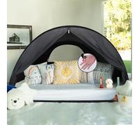 LEEDOR Tente de lit Pop-up avec fenêtre en Maille et Tissu d'ombrage, auvent de lit, abri de lit, Tente de Couchage intérieure, Tente de Sommeil occultante, réduction de la lumière, Tente de rêve