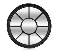 Leeds miroir mural cadre en bois véritable rond Ø 90 cm