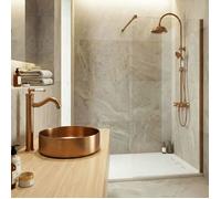 Essebagno Leeds mitigeur lavabo rétro haut cuivre brossé