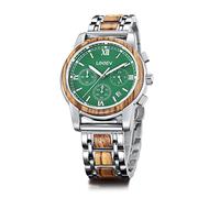 LeeEv Montres en Bois pour Homme de Luxe élégant en Bois et Acier Inoxydable chronographe Militaire Montre à Quartz Mode