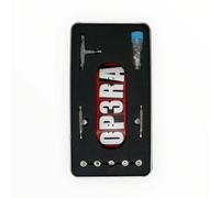 LEEFAI Op3ra Pro Touche complète concave moyenne 34 x 96 mm - Plateau en bois d'érable, camion Graphic-Pro avec impression UV et 5 roues à roulement en uréthane, bagues de rechange (rouge)