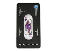 LEEFAI Op3ra V3-Queen of Hearts Ensemble complet de touche Pro 32 mm en bois d'érable 32 x 96 mm avec impression UV, roues à roulement en uréthane