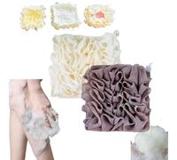 Leeffa - Loofah Washcloth, Washcloth Loofah Combo, The Leeffa Soft Loofah and Washcloth, 2-in-1 Shower Washcloth Loofah, Shower Loofah with Drawstring, Shower Sponge for Body (2pcs-d)