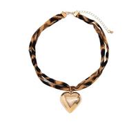 LEEGING Collier foulard Vintage pour femme-Punk Rock accessoires pour Halloween fête tour de cou réglable léopard imprimé Chunky pendentif collier