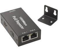 Leehitech 2 Ports Gigabit POE Prolongateur, 1 Entrée 2 Sorties POE Extender, Compatible IEEE 802.3af/at PoE+, 1000 Mbps, POE Répéteur 100 mètres Wall Mount pour PoE Caméra, Appareil POE