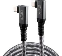 Leehitech Câble Thunderbolt 4 d'extension(2M), Coudé 90 Degrés Câble USB 4 40 Gbit/s, 240W CâBle USB Type C Charge Rapide, 8K60Hz USB C Chargeur avec Samsung S24/S23, Câble Thunderbolt 3, Macbook,SSD