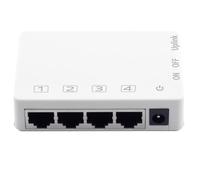 Leehitech Extension PoE Gigabit, répéteur PoE 1 entrée 4 sorties avec vitesse 10/100/1000 Mbit/s, norme IEEE 802.3af/at PoE+, support mural/de bureau, rallonge de signal longue distance de 100 m pour