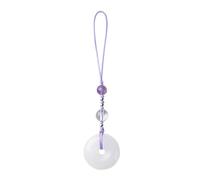 LEEINTO Pendentif Vintage en Jade Blanc, Boucle de téléphone, Accessoire de chaîne, Porte-clés de Style Chinois, breloque, Cadeau Unique pour Femmes et Filles