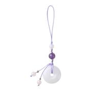 LEEINTO Pendentif Vintage en Jade Blanc, Boucle de téléphone, Accessoire de chaîne, Porte-clés de Style Chinois, breloque, Cadeau Unique pour Femmes et Filles