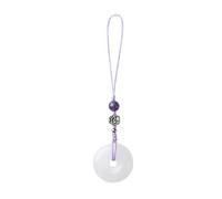 LEEINTO Pendentif Vintage en Jade Blanc, Boucle de téléphone, Accessoire de chaîne, Porte-clés de Style Chinois, breloque, Cadeau Unique pour Femmes et Filles