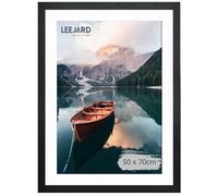 LEEJARD Cadre photo - 50 x 70 cm - Noir - Avec verre plexiglas incassable - À poser à la verticale ou à l'horizontale - Avec crochets sans couture - Pour tentures murales