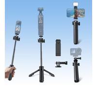 Leekai PX05 0.01S Perche à selfie invisible à ouverture automatique de 30 cm, rotation à 360°, griffe et support de téléphone pour Osmo Pocket 4/3, Action 6/5 Pro/4/3, insta360 X5/X4/X3