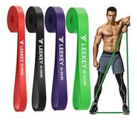 LEEKEY Lot de 4 Bandes de résistance pour tractions, bandes de résistance élastiques, bandes de mobilité et force athlétique pour entraînement de résistance, kinésithérapie, exercices à domicile