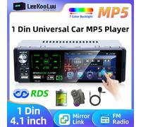 LeeKooLuu-Lecteur MP5 de voiture avec écran tactile, télécommande, audio RCA, caisson de basses, Bluetooth, USB, MP3, stéréo, 1Din, 4.1 pouces With Rear Camera