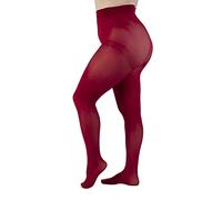 LEELA LAB Collant Curvy Taille Haute Semi-mat 50 Deniers - Made in Italy (Scarlet, 4)