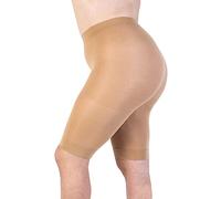 LEELA LAB Gaine Amincissante Femme Grande Taille, Short Anti Frottement pour Femmes Curvy, 90 Deniers, Push-up, Confortable et Résistants - Qualité Made in Italy (Nude, 4)