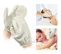 Leelosp Lot de 2 gants de massage ayurvédiques en soie brute Garshana - Gants de massage à sec - Gants exfoliants - Gants de bain - Gants de douche pour femme