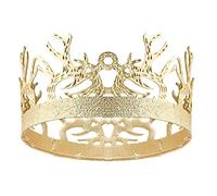 LEEMASING Couronne de bois de cerf médiéval pour déguisement d'Halloween pour anniversaire, concours de beauté, photographie (doré)