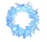 LEEMASING Couronne de plumes à LED pour mariage, Noël, Halloween, Saint Valentin (bleu)