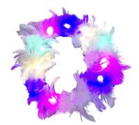 LEEMASING Couronne de plumes à LED pour mariage, Noël, Halloween, Saint-Valentin (coloré)