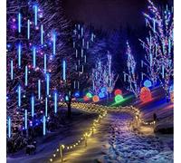 LEEMASING Guirlande Lumineuse Solaire à 192 LED pour Mariage, Noël, Décoration de Sapin, Météore, Jardin (Bleu)