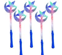 LEEMASING Lot de 5 baguettes magiques lumineuses à LED pour mariage, danse, réception, concert, camping (étoile lune)