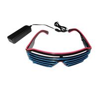 LEEMASING Lunettes de soleil LED clignotantes avec fil électroluminescent pour Halloween, carnaval, Noël, rose/bleu, Medium