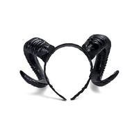 LEEMASING Serre-tête gothique diable en corne de mouton pour Halloween, accessoire de cosplay pour décoration de fête, cosplay (noir)