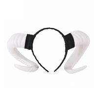 LEEMASING Serre-tête gothique diable en corne de mouton pour Halloween, accessoire de cosplay pour décoration de fête, cosplay (blanc)