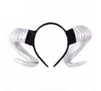 LEEMASING Serre-tête gothique diable en corne de mouton pour Halloween, accessoire de cosplay pour décoration de fête, cosplay (argenté)