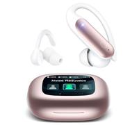 LEEMC Écouteurs sans fil Bluetooth 6.0 avec écran tactile ANC 40H Bass | Écouteurs antibruit avec crochets auriculaires pour iOS, Android, sport, entraînement, casque stéréo léger