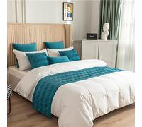 LEEMQCYA Chemin de lit pour pied de lit en velours néerlandais, écharpe moderne, couverture de lit d'hôtel, protection de lit, serviette de lit, couvre-lit pour la maison, la chambre à coucher, double