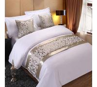 LEEMQCYA Couvre-lit de luxe pour hôtel en jacquard - Protection moderne - Décoration de chambre à coucher - Argenté - 50 x 240 cm - Pour lit de 1,8 m