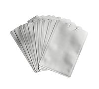 Leen4You Lot de 10 pochettes de blocage RFID pour passeport, carte bancaire, carte de crédit/débit, carte d'identité, blocage RFID, protection en aluminium, étanche, support sécurisé argenté, Argenté,