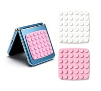 Leeneen Lot de 2 coques de téléphone carrées en silicone avec 36 ventouses puissantes, prise adhésive 3M compatible avec iPhone, Android et téléphones pliables, support de douche miroir mains libres