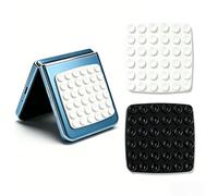 Leeneen Lot de 2 coques de téléphone carrées en silicone avec 36 ventouses puissantes, prise adhésive 3M compatible avec iPhone, Android et téléphones pliables, support de douche miroir mains libres