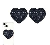 Leeneen Lot de 2 supports de téléphone à ventouse en silicone double face en forme de cœur, support antidérapant pour téléphone portable, support mains libres pour selfies et vidéos, pour tous les