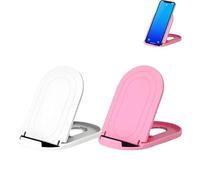 Leeneen Lot de 2 supports de téléphone portable pliables et réglables pour tablette, iPad, iPhone X/XR/XS Max, Samsung Galaxy, noir, blanc/blanc, rose (rose blanc)