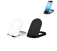 Leeneen Lot de 2 supports de téléphone portable pliables et réglables pour tablette, iPad, iPhone X/XR/XS Max, Samsung Galaxy (blanc et noir)