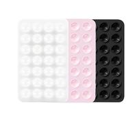 Leeneen Lot de 3 ventouses adhésives pour téléphone - 28 ventouses - Pour mur - Pour alimentation mobile de voiture (noir, blanc, rose)