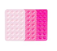 Leeneen Lot de 3 ventouses adhésives pour téléphone - 28 ventouses - Support mural à ventouse pour alimentation mobile de voiture (rose et blanc)