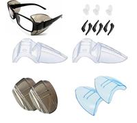 Leeneen Lot de 4 paires de protections latérales transparentes universelles pour lunettes de sécurité Largeur 17 cm Convient aux lunettes de petite et grande taille