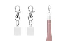 Leeneen Porte-clés pour gloss à lèvres Summer Friday, lot de 2 porte-baume à lèvres, étui portable pour femmes et mamans, blanc, M, Minimaliste