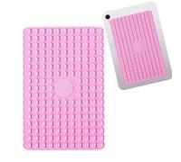 Leeneen Support de tablette en silicone avec ventouse, mains libres, miroir de douche, support de téléphone, vidéos et selfies. Pour iPad/iPad Air/iPad Mini taille 13,7 x 21,1 cm (rose)