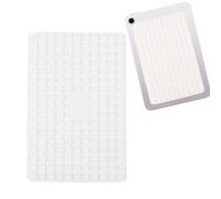 Leeneen Support de tablette en silicone avec ventouse, mains libres, miroir de douche, support de téléphone, vidéos et selfies. Pour iPad de taille 13,7 x 21,1 cm (blanc)