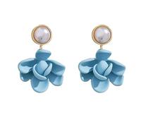 Leeniuniu Boucles d'oreilles à tige en forme de fleur de gardénia pour femme - Élégantes boucles d'oreilles florales pour mariage, anniversaire, printemps et été, Large, Métal, Pas de gemme