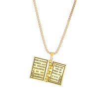 Leeniuniu Collier avec pendentif en forme de livre de la Bible de style gothique vintage pour homme et femme, Large, Acier allié, Pas de gemme