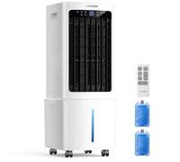 LEENON 9L Climatiseur Mobile avec Télécommande, Rafraichisseur d'air Silencieux avec Oscillant et 3 Vitesses, 3 Modes, Minuterie 12H Climatisation Portable pour la Maison et le Bureau - Blanc