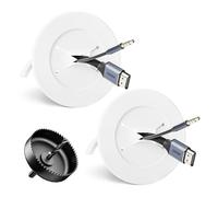 LEENUE Lot de 2 passe-câbles encastrés, cache-boîtes, passe-câbles mural avec scie cloche de 76 mm, passage de câble blanc, prise de sortie murale pour téléviseur mural